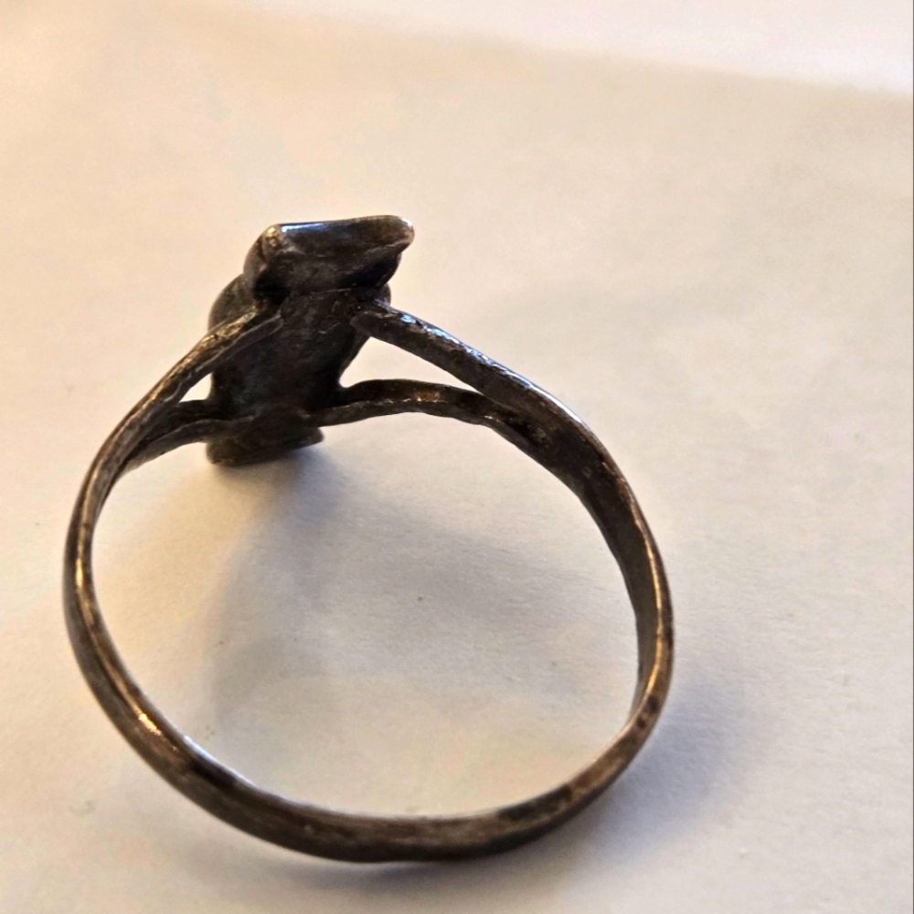 Silver Turquoise Owl Ring - Picture 3 of 4